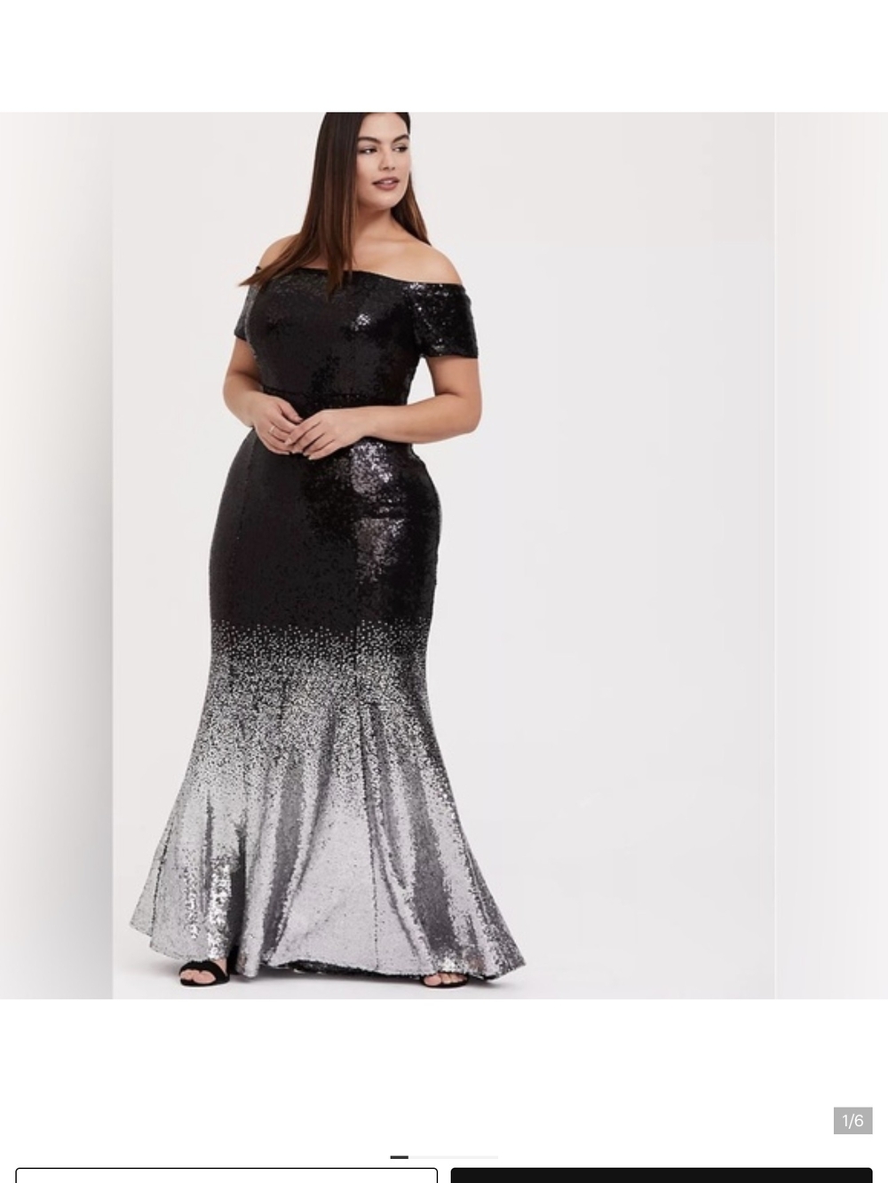 torrid‎ Black to Silver Sequin Ombre Mermaid Gown